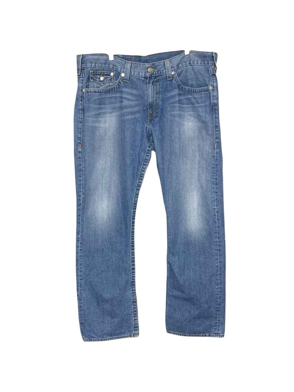 Vintage True Religion Ricky Super T Blue Straight Jeans Sz 42 Fits 44 Y2K USA